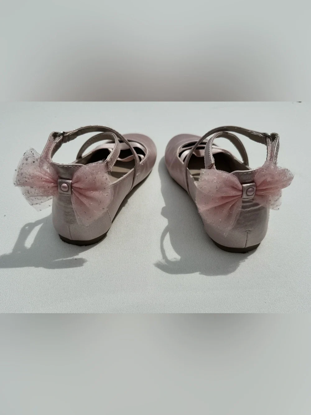 Gymboree Pink Shimmer Bow Ballet Flats - On Pointe - Size 12